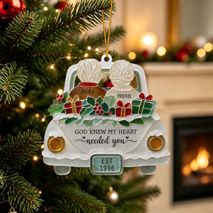 "God Knew My Heart Needed You" – Personalized Acrylic Hanging Ornament | Gift For Couples