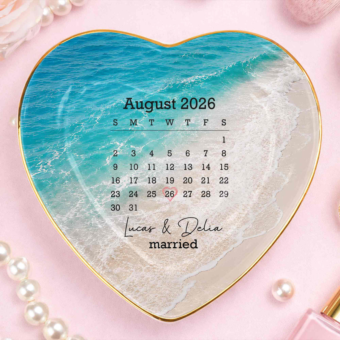 Personalized "Married" Jewelry Dish – Gift For Couples