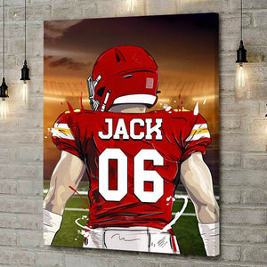Favorite American Football Player - Personalized Poster Gift For Football Player
