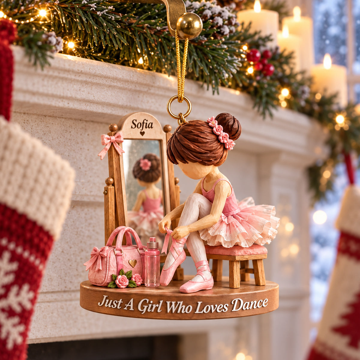 Just a Girl Who Loves Dance - Personalized Dance Ornament,Ballet Christmas
