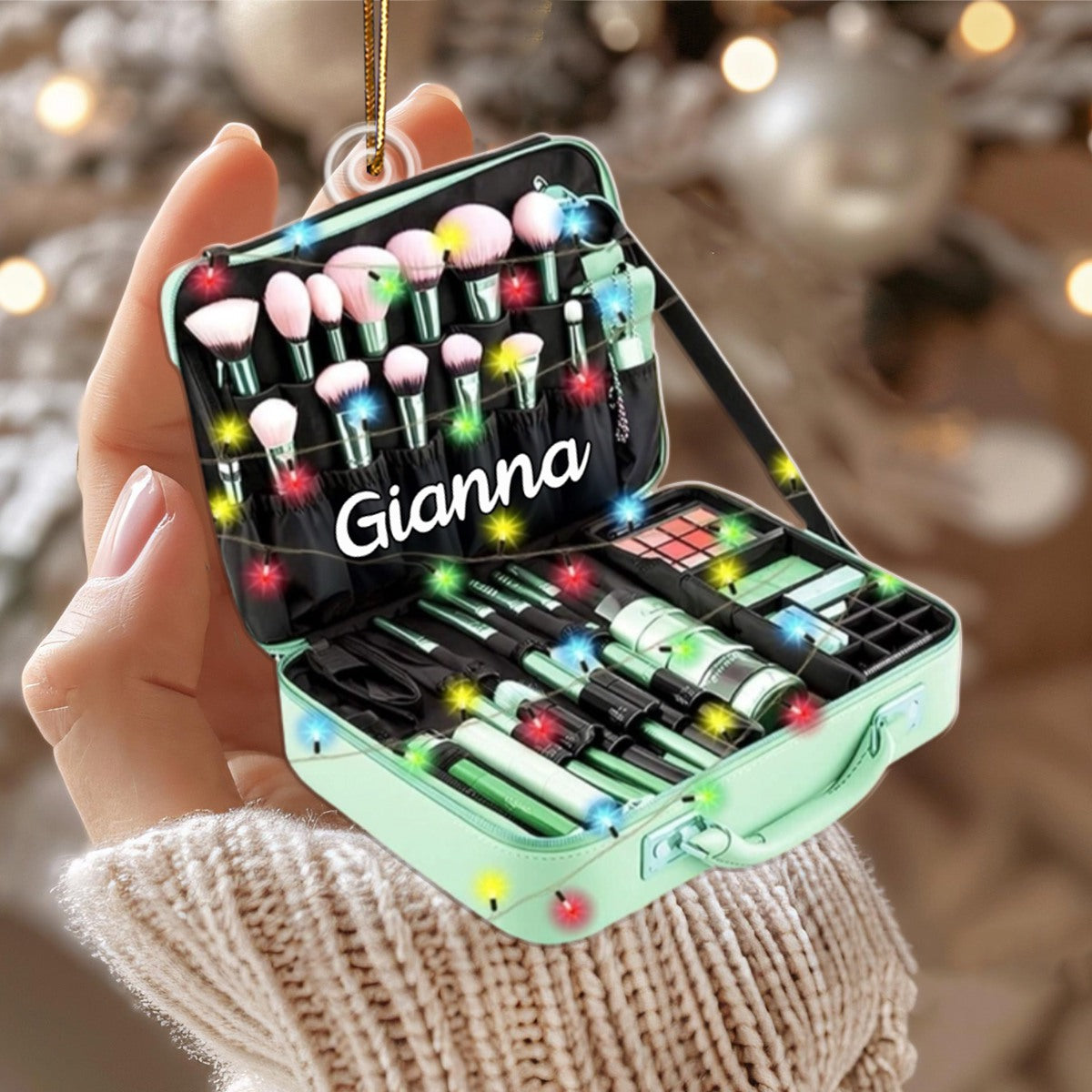 Personalize Makeup Crylic Christmas Ornament, Custom Name Acrylic Ornament