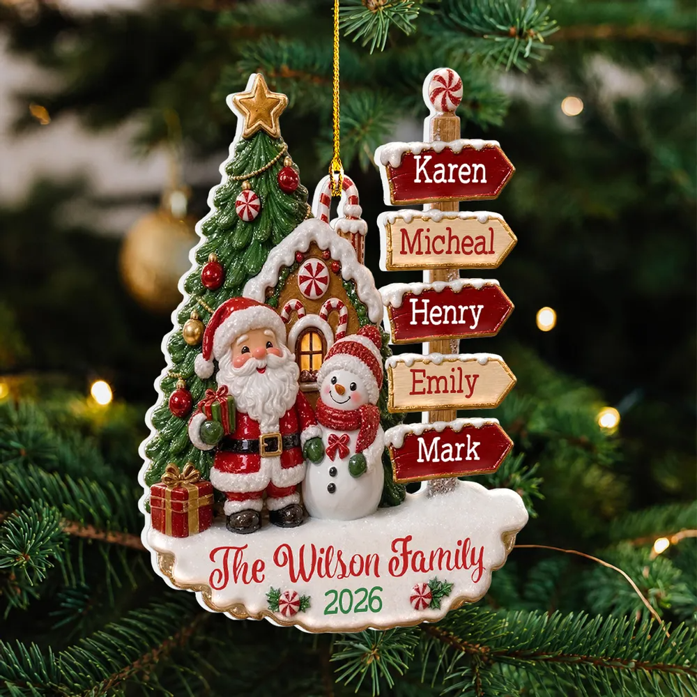 "Family Christmas" – Personalized White Acrylic Ornament | Holiday Keepsake For Families