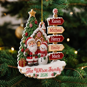 "Family Christmas" – Personalized White Acrylic Ornament | Holiday Keepsake For Families