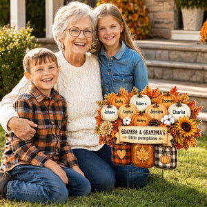 "Cozy Fall Mason Jars & Pumpkins" – Personalized Yard Sign | Fall Decor For Grandparents