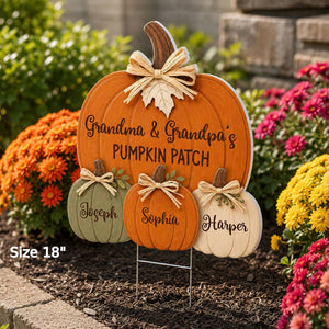 "Grandma & Grandpa's Pumpkin Patch" – Cozy Rustic Fall Yard Sign | Personalized Fall Decor For Grandparents
