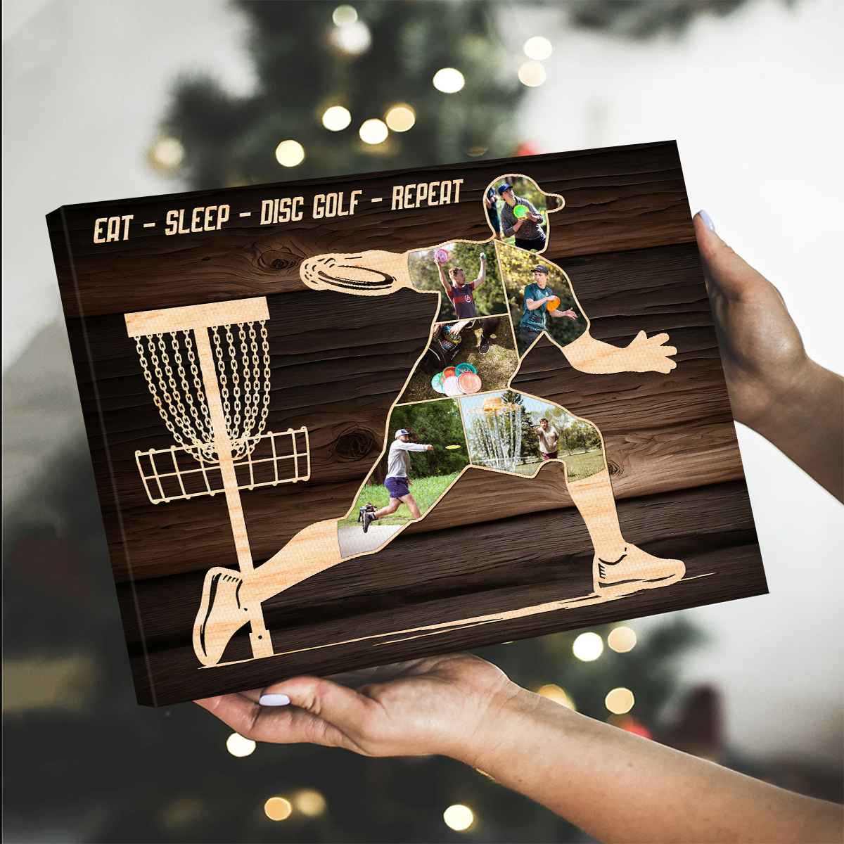 Personalized Disc Golf Photo Collage Canvas – Custom Gift For Disc Golfers & Father's Day