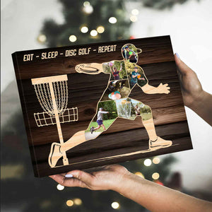 Personalized Disc Golf Photo Collage Canvas – Custom Gift For Disc Golfers & Father's Day