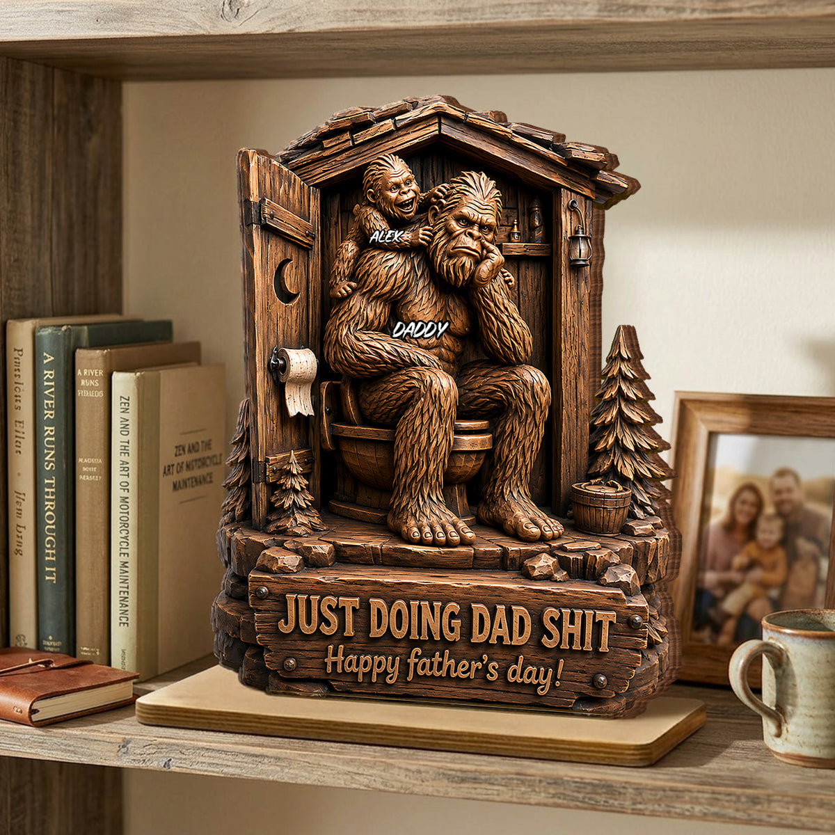 Father's Day Gift For Dad & Husband – Personalized "Just Doing Dad Sh*t" Wooden Plaque