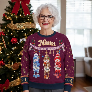 Grandma's Little Snowmen – A Personalized Christmas Sweatshirt Made Just For Her