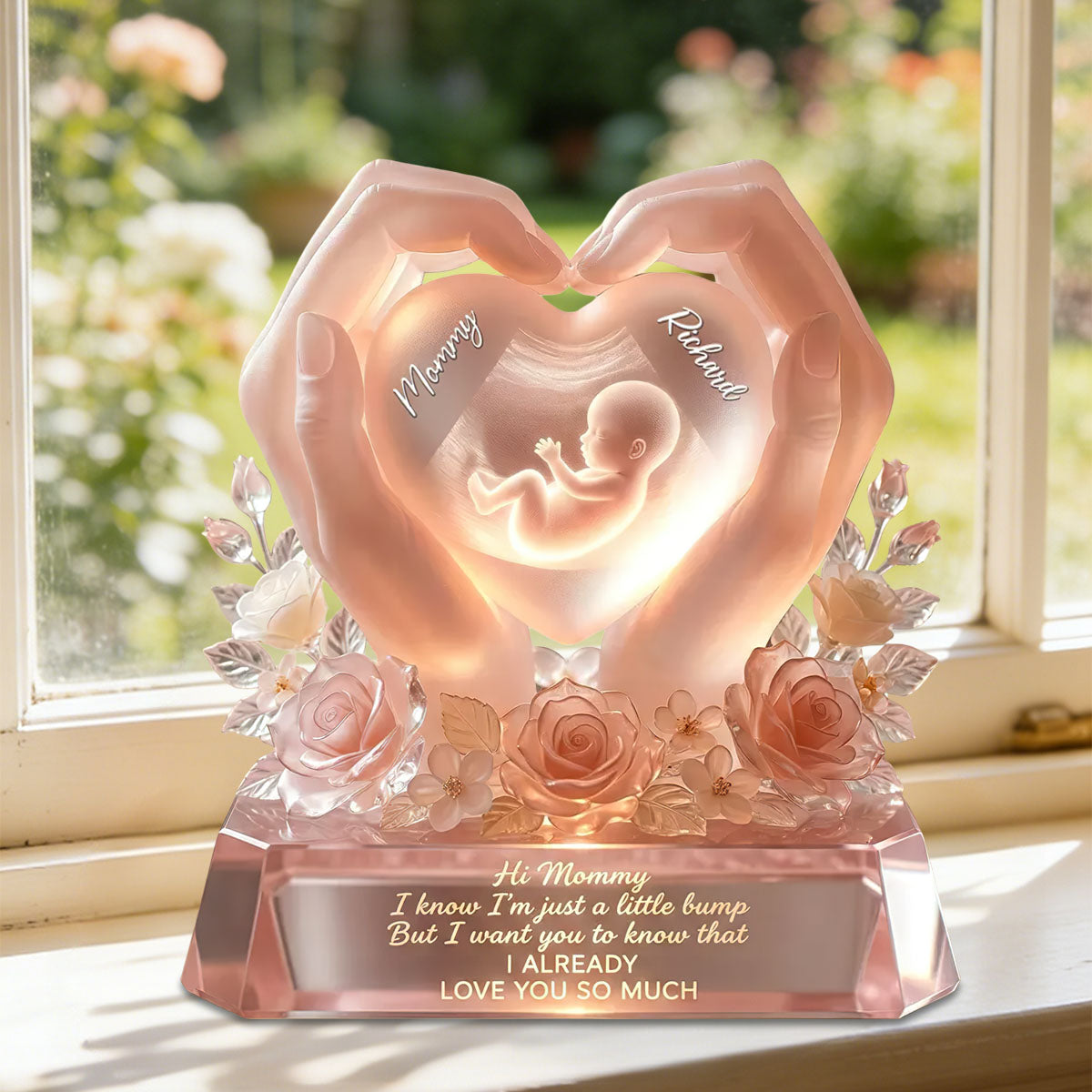 Baby Bump Love Mother Acrylic Plaque - Personalized Gifts For Mothers