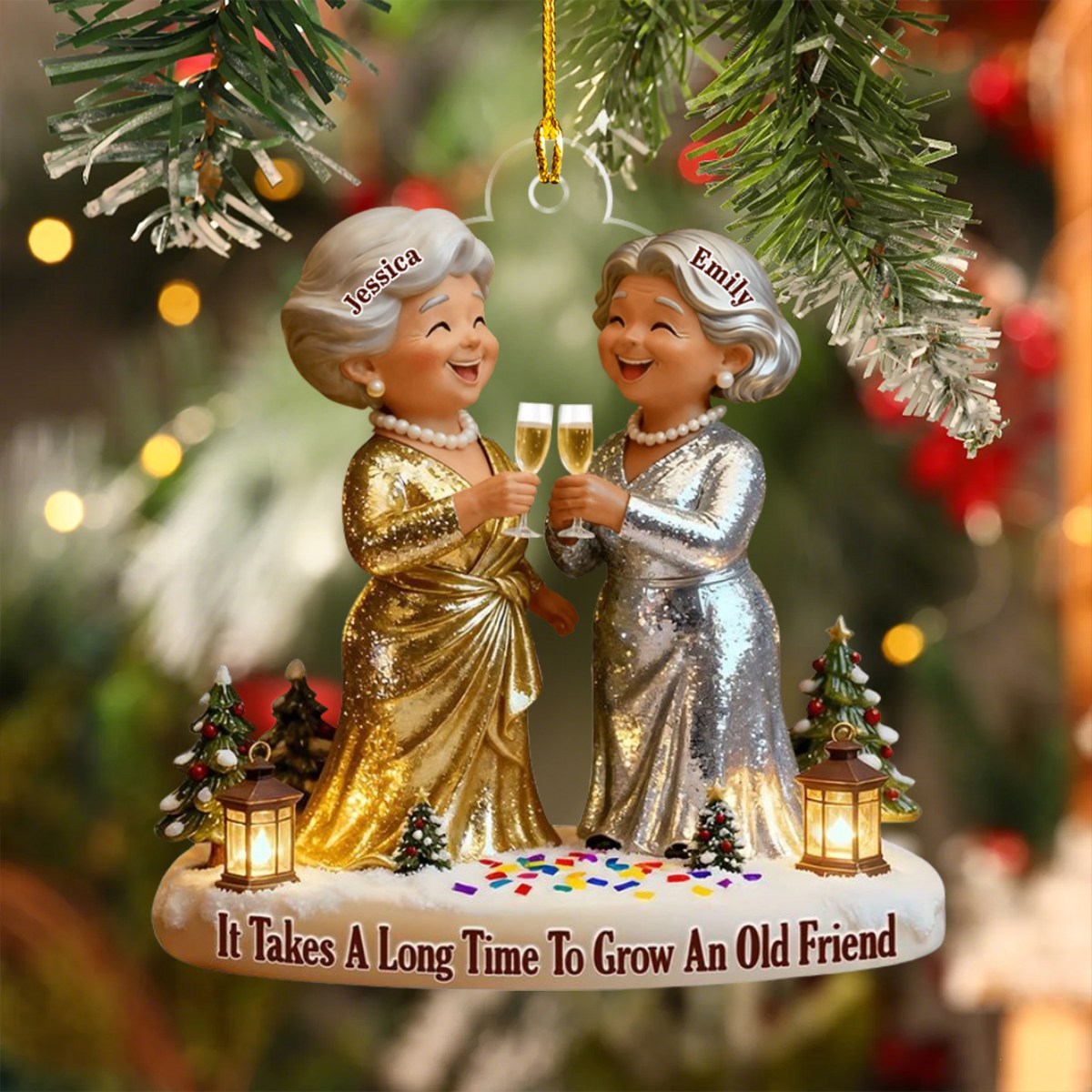 It Takes A Long Time To Grow Old Friends - Personalized Acrylic Ornament