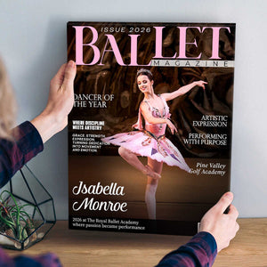 Ballet Dancer Magazine Cover Canvas, Personalized Dance Gift For Ballet Dancers