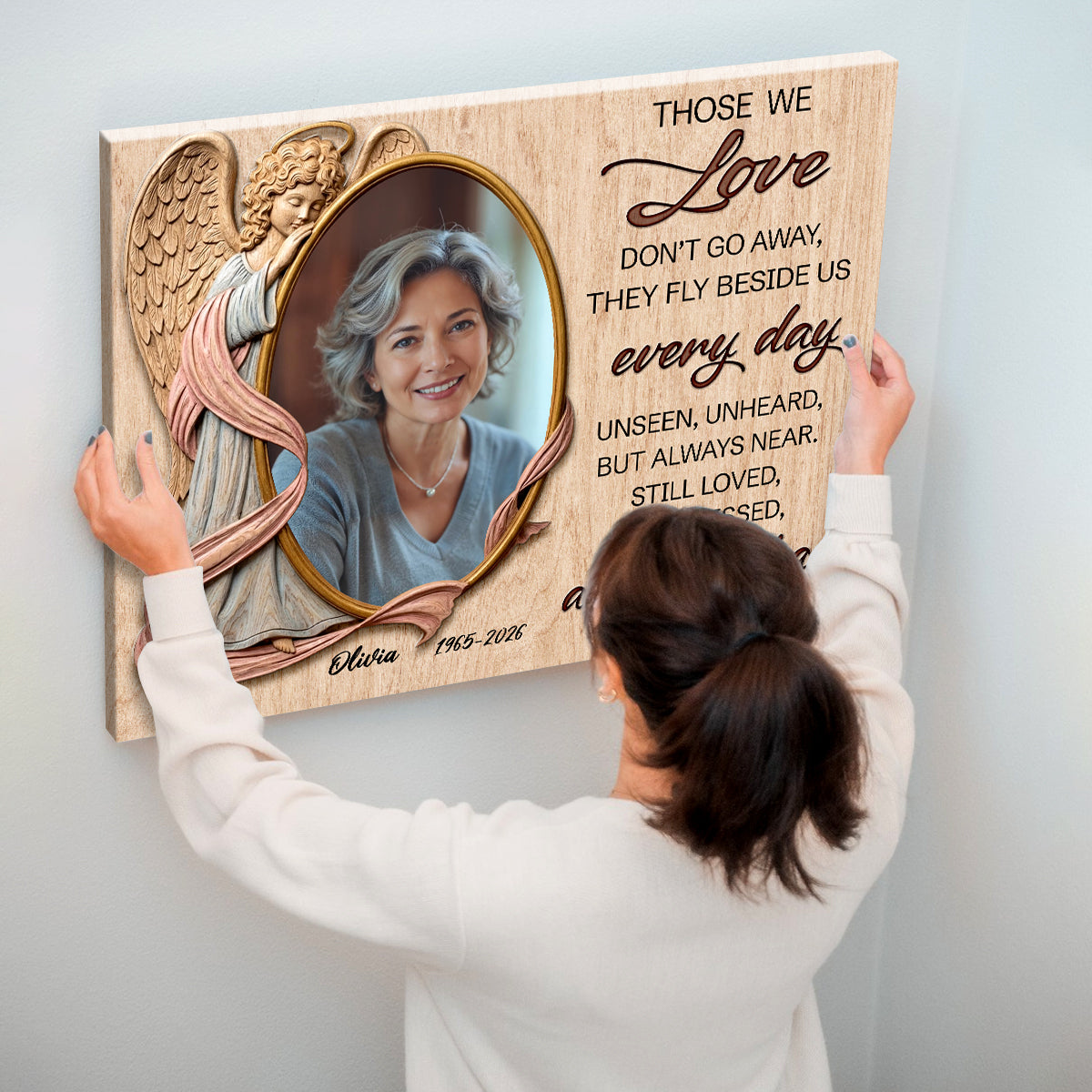 Personalized Memorial Canvas With Photo – Sympathy Gift For Loss Of Loved One