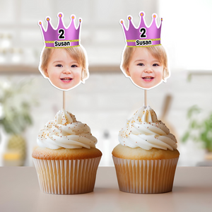 Birthday Party Decor – Custom Baby Face Cupcake Toppers | Cute & Personalized