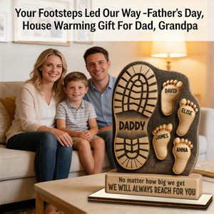 Your Footsteps Led Our Way - Family Personalized Custom Shaped 2-Layered Wooden Plaque