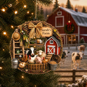 "My Farm" – Personalized Christmas Acrylic Hanging Ornament | Gift For Farmers & Farm Lovers