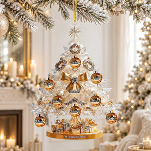 Crystal Christmas Family Tree Personalized Ornament