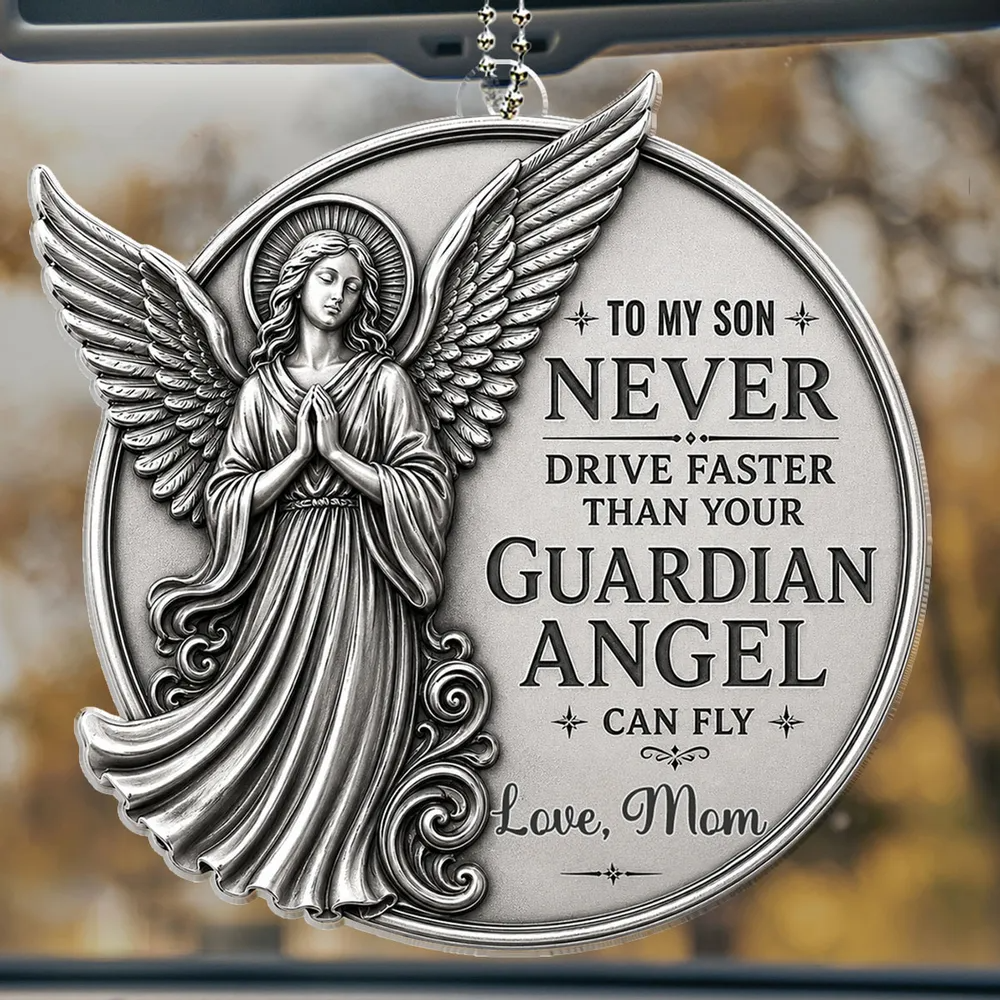 "Protected By Love And Grace" – Personalized Car Ornament | Faith-Based Car Keepsake