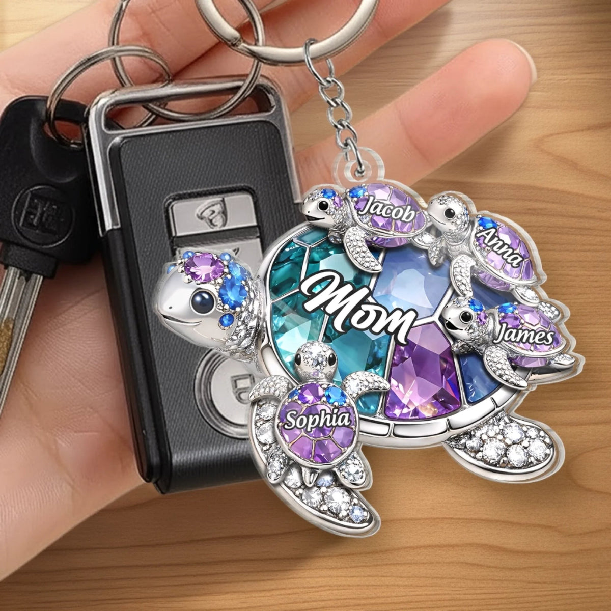 Custom Shaped Acrylic Keychain - Personalized Mother's Day Birthday Gifts For Mom, Grandma