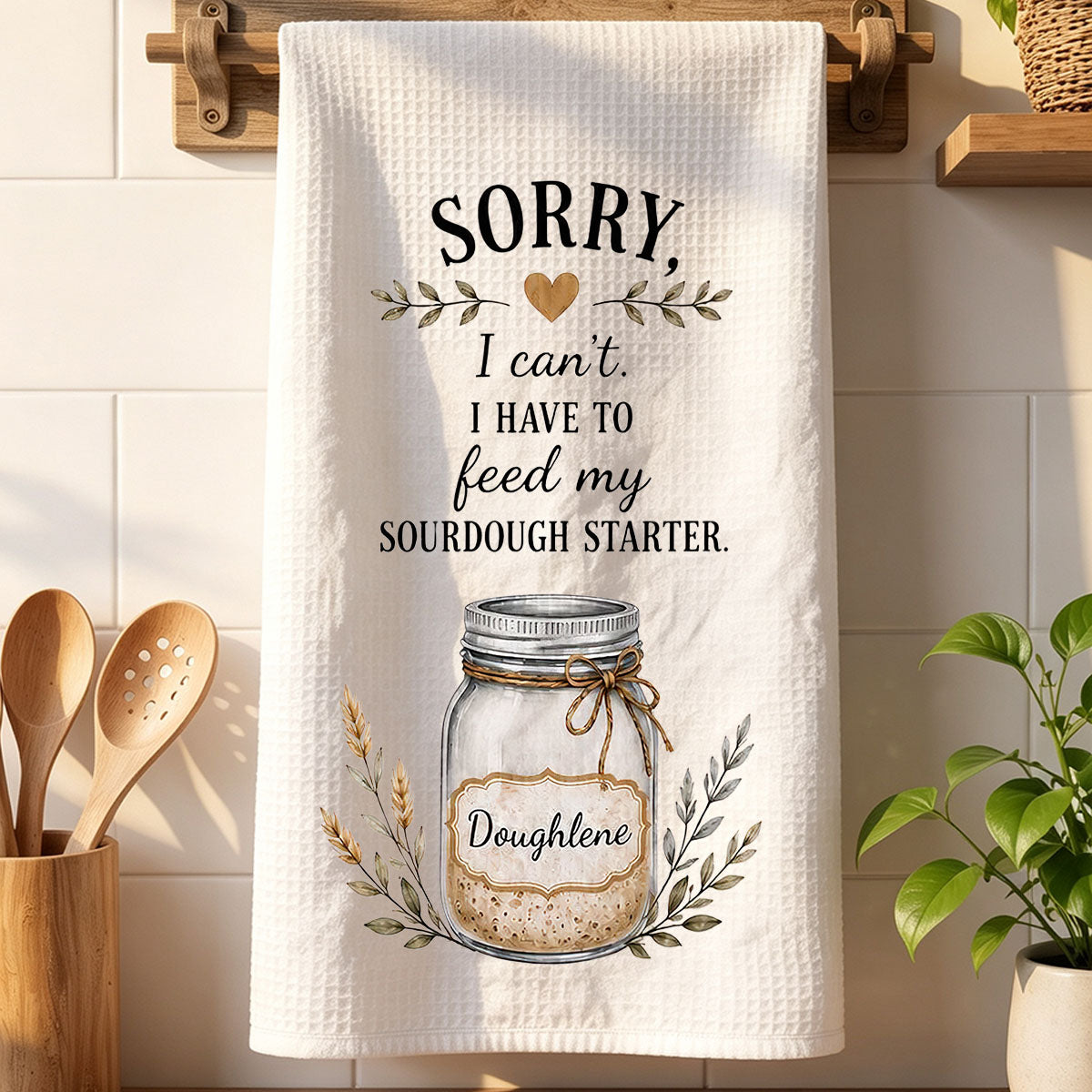 Custom Sourdough Starter Kitchen Towel – Personalized Baking Gift For Bread Lovers & Home Bakers