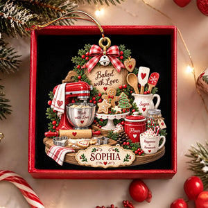 Baked With Love – Personalized Baker Christmas Ornament | Custom Name Keepsake Gift For Bakers