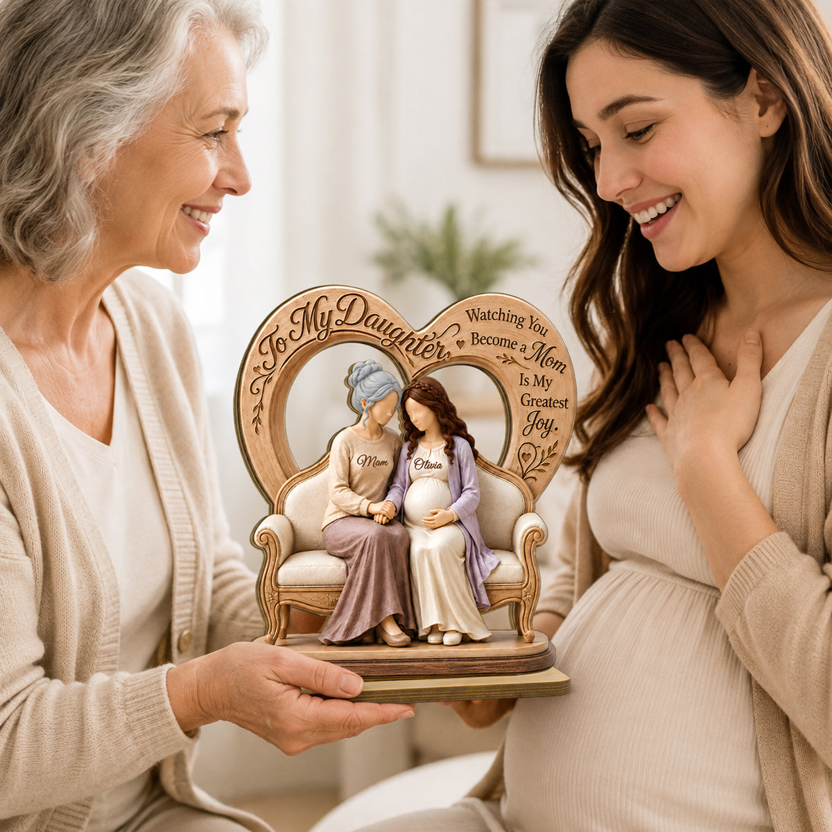"To My Daughter" – Pregnancy & Expecting Mom Personalized Wooden Plaque | Gift For New Mom & Daughter