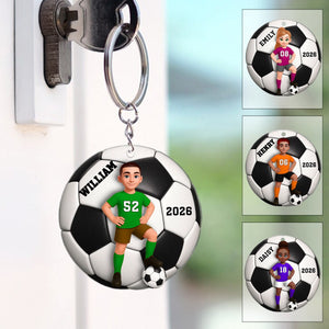 Soccer Girl Boy - Personalized Acrylic Keychain Gift For Daughter, Son, Soccer Lover