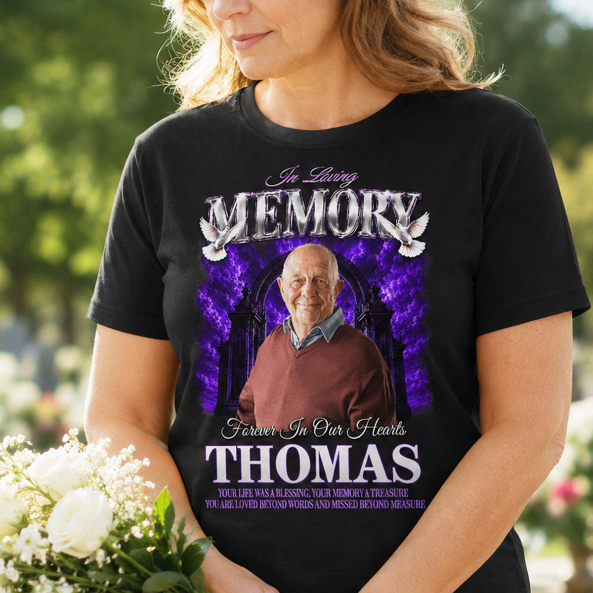 "In Loving Memory" Custom Photo Shirt – Personalized Memorial Gift | Sympathy Keepsake & Celebration of Life