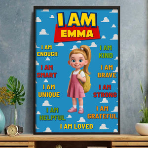 Personalized "I Am Enough" Affirmations Poster – Gift For Kids & Grandkids