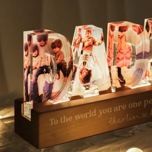 Daddy To Us You Are The World Photo Collage - Personalized LED Night Light