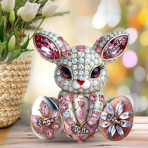Personalized Easter Bunny Custom Shaped Acrylic Plaque For Grandma Gift