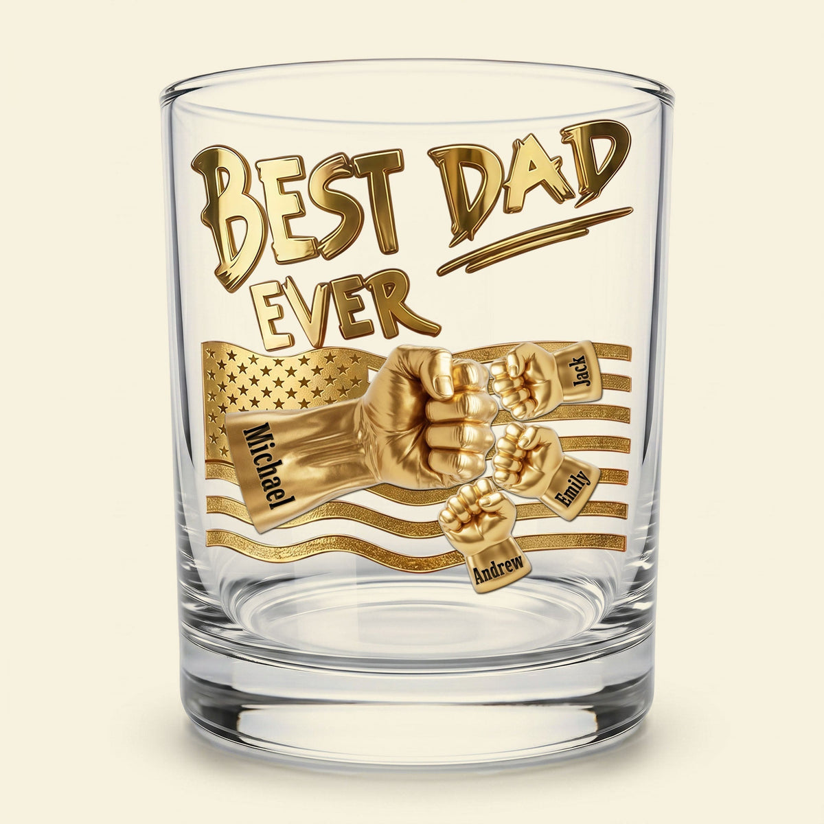 "Power Fist" Personalized Drinking Glass – A Bold and Unique Gift For Dad