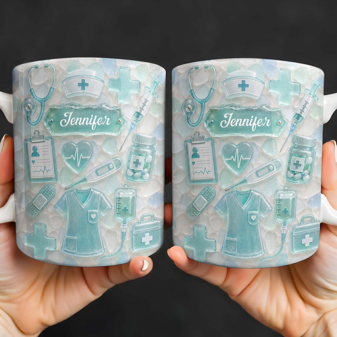 "Dedicated Nurse" Sea Glass – Personalized Mug | Gift For Nurse Lovers