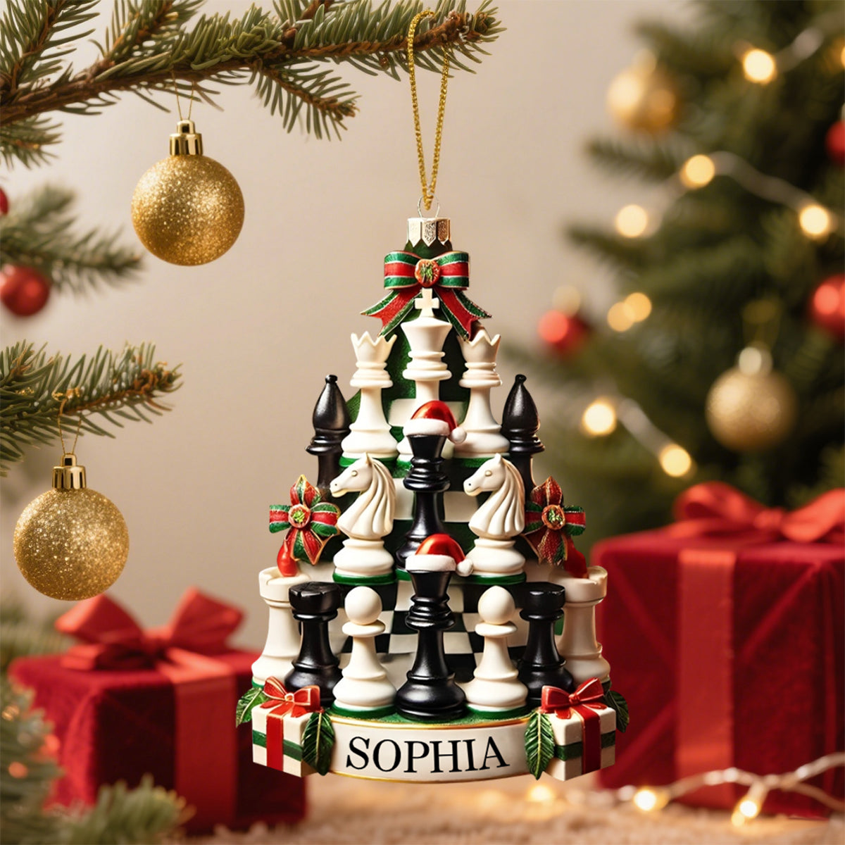 Personalized Chess Christmas Ornament, Gift for Chess Lovers