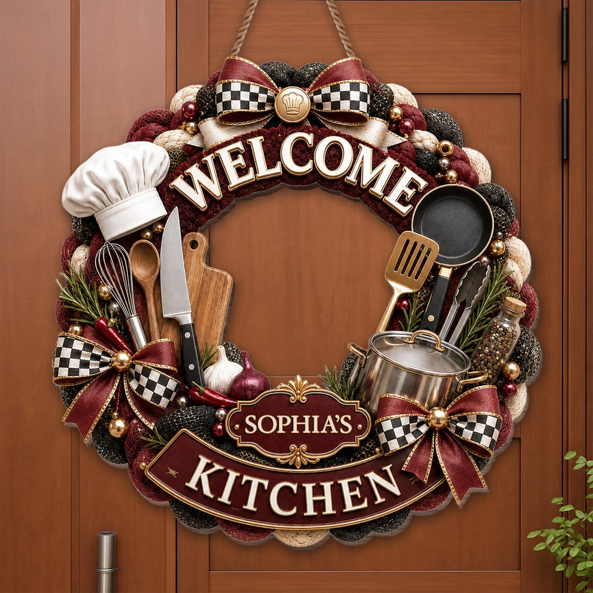 "Welcome To My Kitchen" – Personalized Wood Sign | Gift For Cooking Lovers & Home Chefs