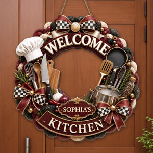 "Welcome To My Kitchen" – Personalized Wood Sign | Gift For Cooking Lovers & Home Chefs