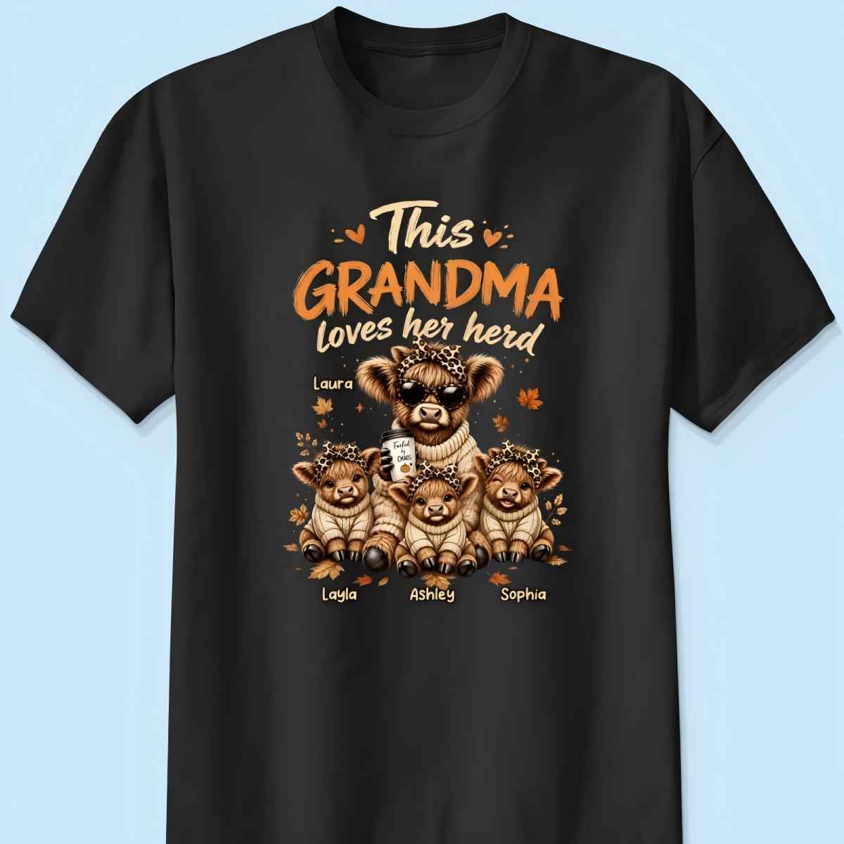 Personalized "This Grandma Loves Her Herd" Shirt – Cozy Tee For Grandma
