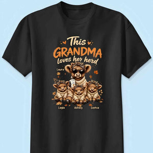 Personalized "This Grandma Loves Her Herd" Shirt – Cozy Tee For Grandma