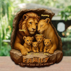 Personalized Gifts For Family Plaque- Custom 'Roaring Family' Plaque