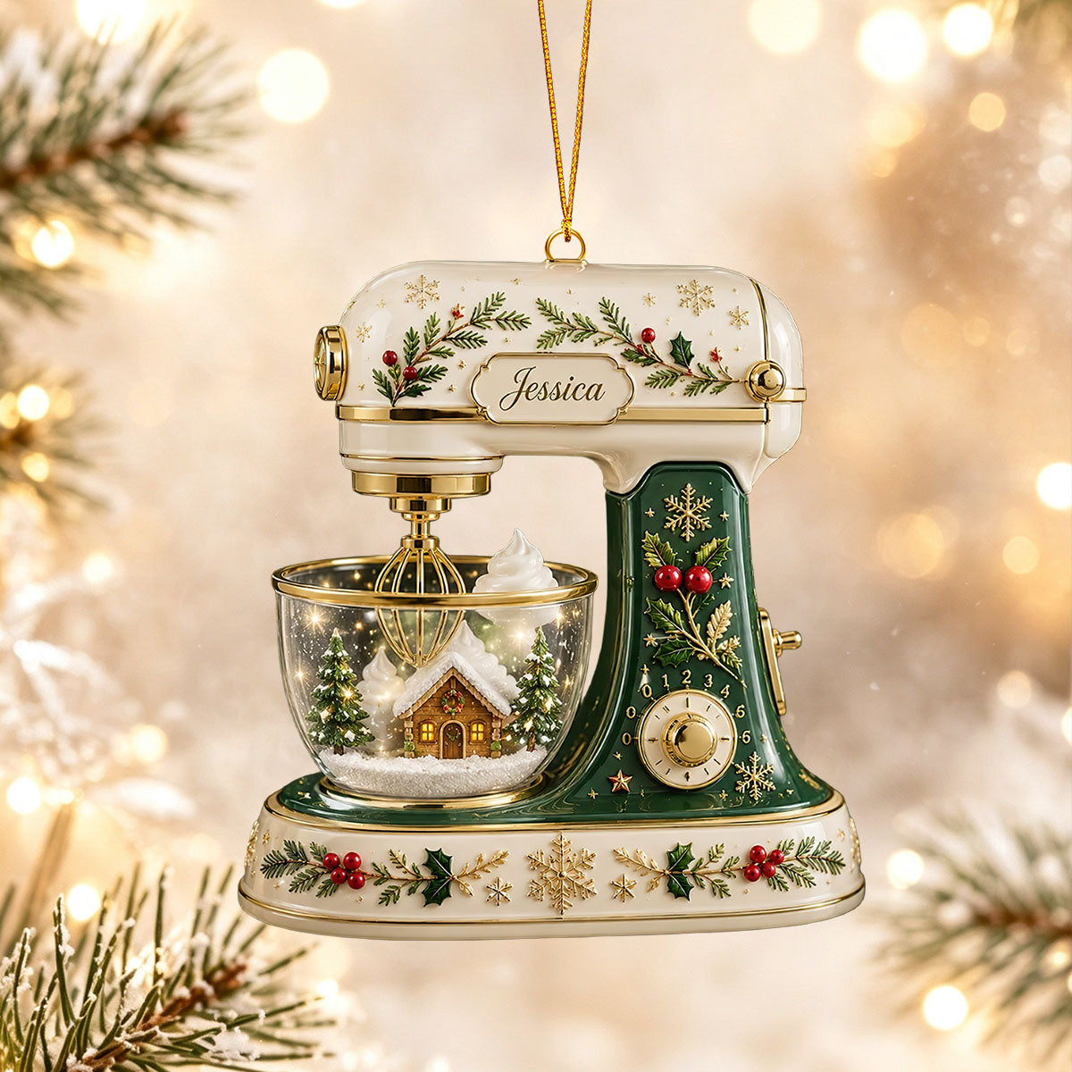 Personalized Stand Mixer Acrylic Ornament – Custom Kitchen Mixer Christmas Keepsake | Baking Gift For Bakers