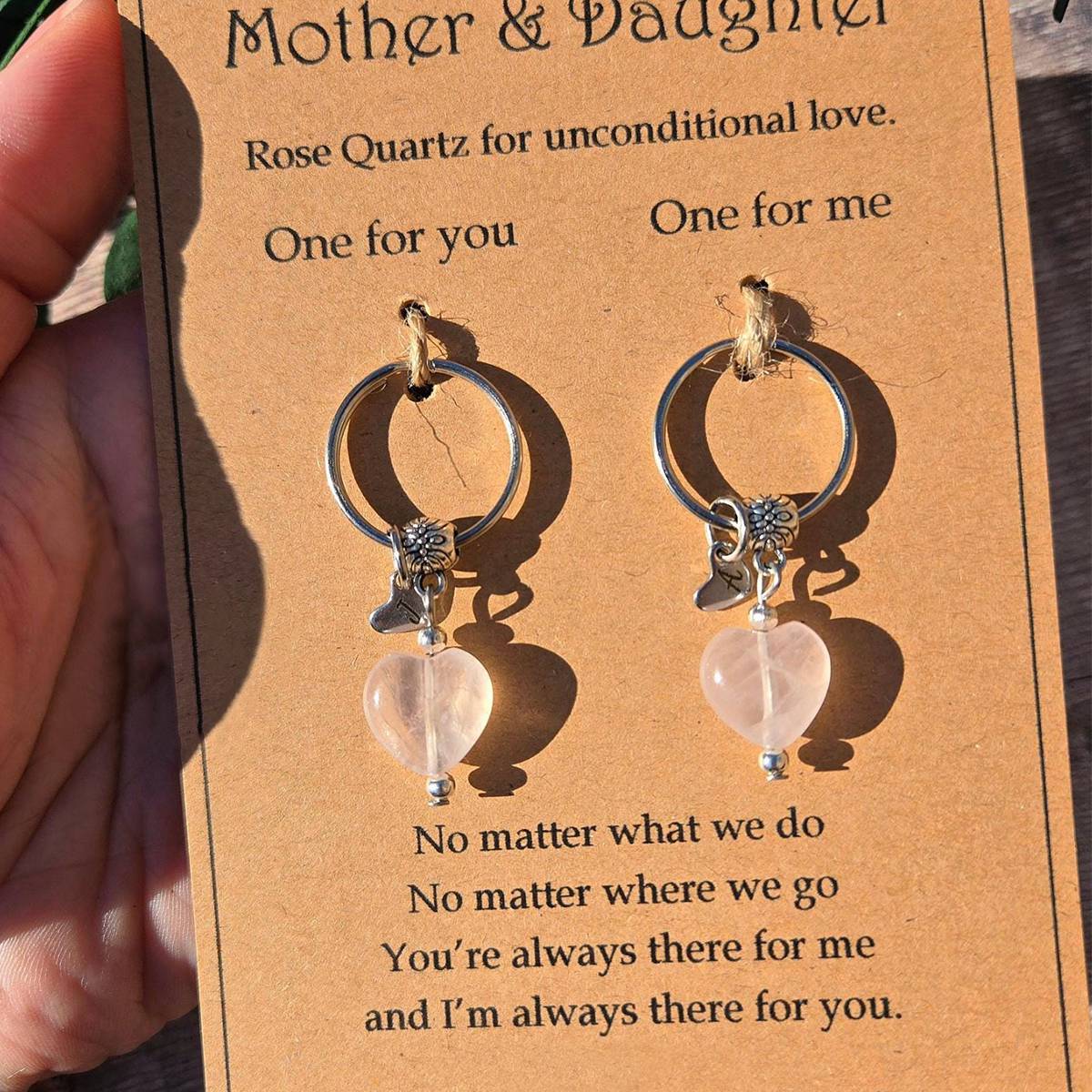 Rose Quartz For Unconditional Love Personalized Crystal Keyring Gift Set