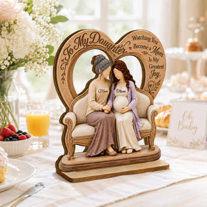 "To My Daughter" – Pregnancy & Expecting Mom Personalized Wooden Plaque | Gift For New Mom & Daughter