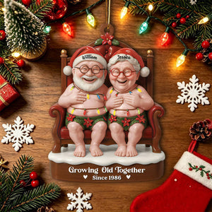 Growing Old Together Since Personalized Acrylic Ornament - Custom Couples Xmas Gift