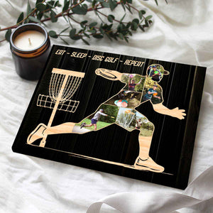 Personalized Disc Golf Photo Collage Canvas – Custom Gift For Disc Golfers & Father's Day