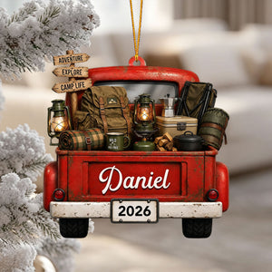 "Adventure Explore Camp Life" – Personalized Acrylic Hanging Ornament | Gift For Campers & Outdoor Lovers