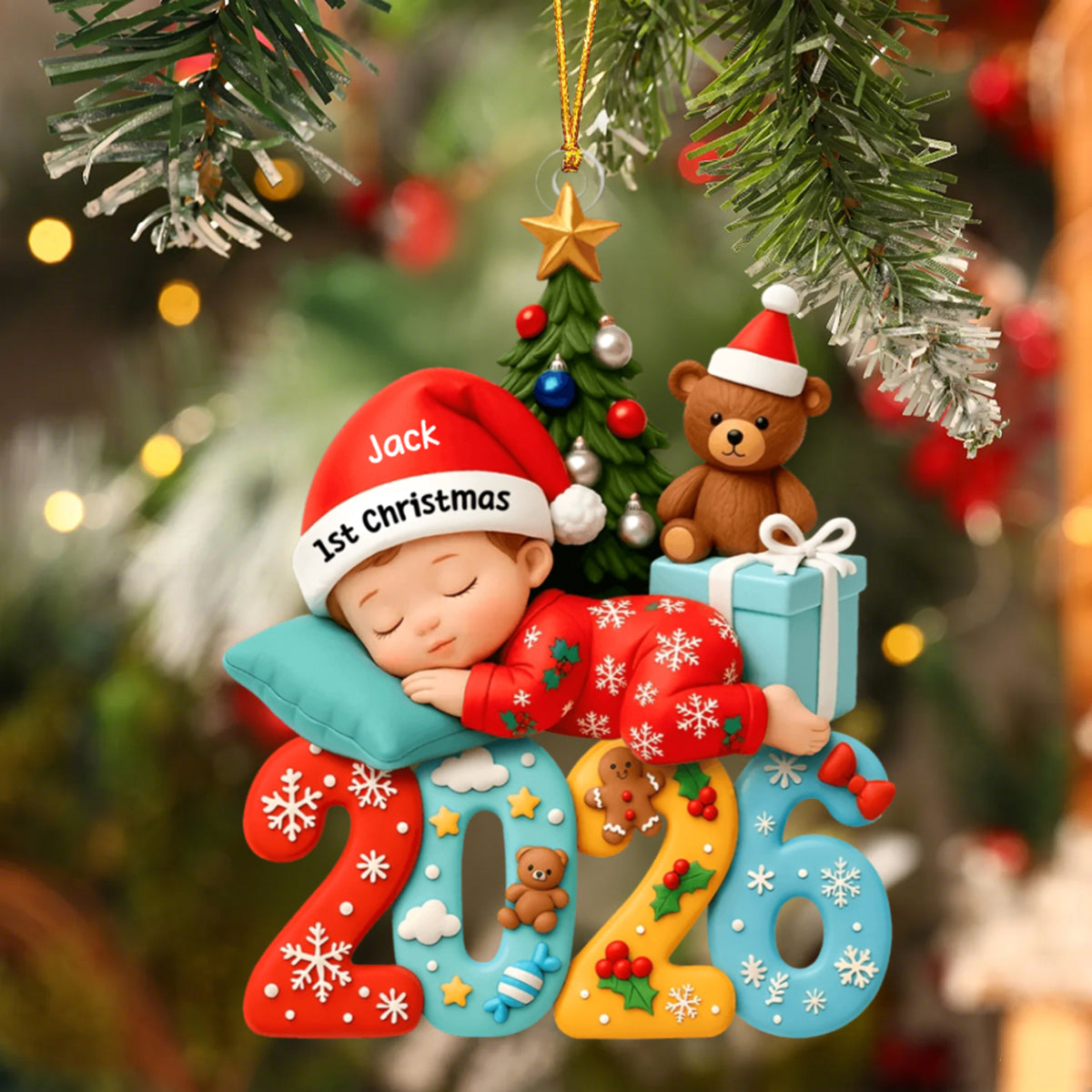 Baby's First Christmas Keepsake – Personalized Acrylic Ornament with Baby Photo For Holiday Tree Decor