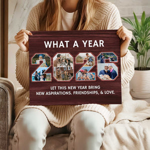 Personalized 2026 Year In Review Photo Collage Canvas – Custom Family Memory Wall Art | Christmas Gift For Families