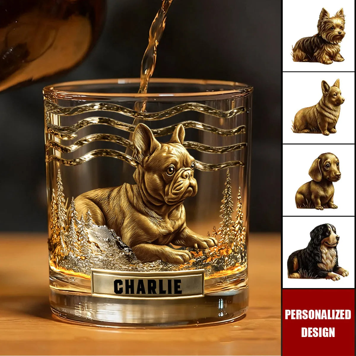 Personalized Whiskey Glass With Dog Design – A Unique Gift For Dog Lovers And Whiskey Drinkers