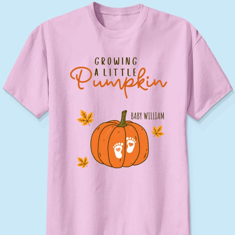 "Growing A Little Pumpkin" – Personalized T-Shirt | Gift For Wife & Daughter