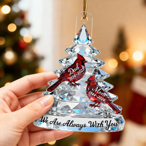 "Memorial Tree Cardinals" – Personalized Acrylic Ornament | Remembrance & Sympathy Gift For The Whole Family